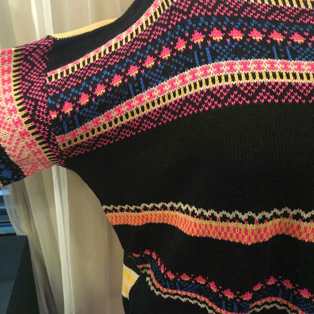Easel Multicolor Patterned Crew Neck Sweater - image 3